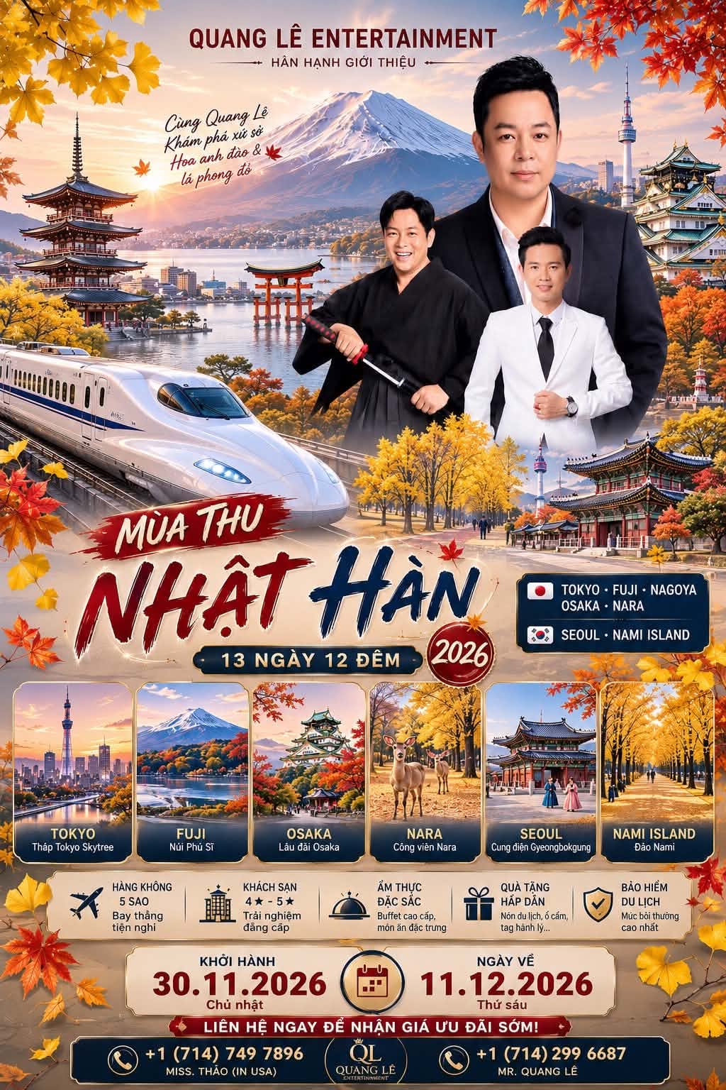 Tour Nhật Bản – Hàn Quốc (Mùa Thu) 2026